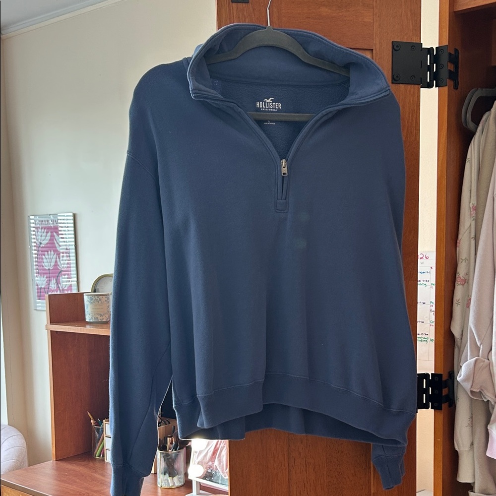 Hollister Blue Half-Zip Pullover